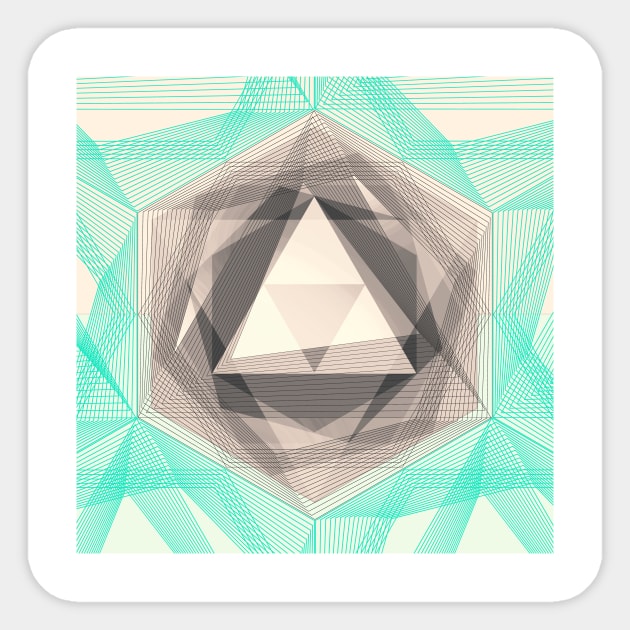 Jewel Lines 2 - Jade & Charcoal Sticker by micklyn